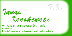 tamas kecskemeti business card